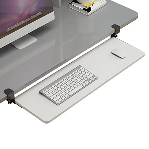GXXINGIN Tastaturablage unter dem Schreibtisch, ausziehbarer Tastaturhalter, Mausplattformen, Stützständer und Lagerregale, einfache Klemmmontage, höhenverstellbar, Schreibtischverlängerung aus Holz von GXXINGIN