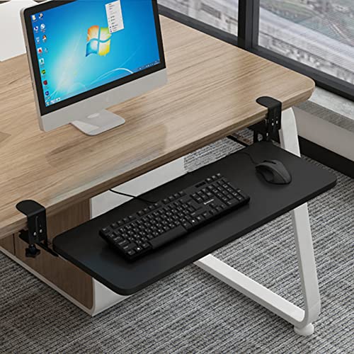 GXXINGIN Tastaturhalterung zum Verschieben unter dem Schreibtisch, zum Anklemmen an der Tastaturablage, ergonomisch/schont die Sehkraft/passt die Körperhaltung an, ausziehbarer Tastaturständer ohne S von GXXINGIN