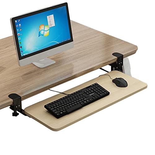 GXXINGIN Tastaturhalterung zum Verschieben unter dem Schreibtisch, zum Anklemmen an der Tastaturablage, ergonomisch/schont die Sehkraft/passt die Körperhaltung an, ausziehbarer Tastaturständer ohne S von GXXINGIN