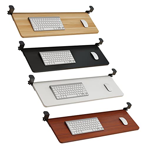 GXXINGIN Tastaturschublade, Tastaturablage für unter den Schreibtisch – mit C-Klemme – ausziehbarer Computer-Tastaturständer – ergonomische Schreibtischverlängerung, ausziehbare Ablage, Weiß/Schwarz/ von GXXINGIN