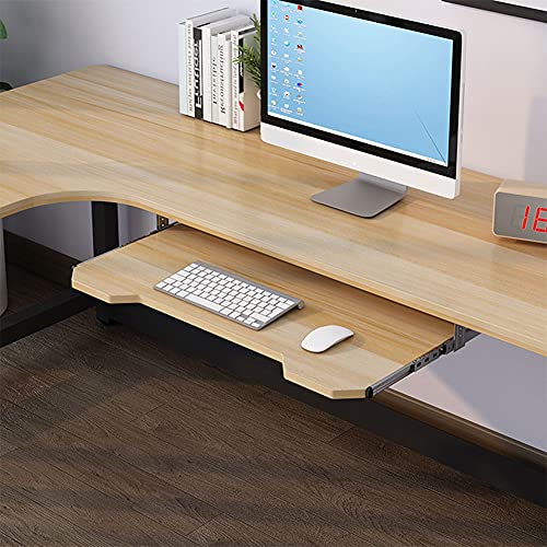 GXXINGIN Tastaturschublade, ergonomisches Tastatur-Erweiterungsfach für unter dem Schreibtisch, Faltbare Tastaturschublade, verschiebbare Tastatur-Maushalterung, Plattform-Tastaturständer, hölzernes von GXXINGIN