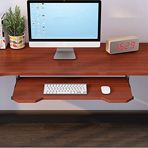 GXXINGIN Tastaturschublade, ergonomisches Tastatur-Erweiterungsfach für unter dem Schreibtisch, Faltbare Tastaturschublade, verschiebbare Tastatur-Maushalterung, Plattform-Tastaturständer, hölzernes von GXXINGIN