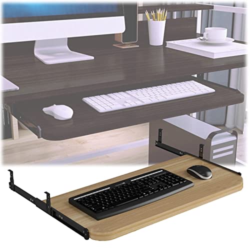 GXXINGIN Tastaturschublade, verschiebbare Tastaturplattform, höhenverstellbarer Ausziehtisch für unter den Schreibtisch, 54/60/70 x 27 cm, ergonomischer Tastaturständer aus Holz, verschiebbare Tasta von GXXINGIN