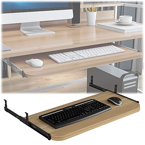 GXXINGIN Tastaturschublade, verschiebbare Tastaturplattform, höhenverstellbarer Ausziehtisch für unter den Schreibtisch, 54/60/70 x 27 cm, ergonomischer Tastaturständer aus Holz, verschiebbare Tasta von GXXINGIN