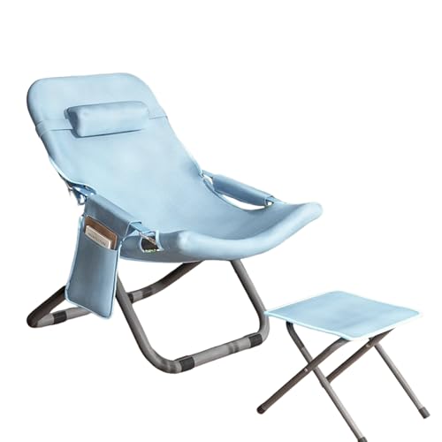 GXYHJVMFPSC Fauler Stuhl mit Fuß stütze im Freien Klappstuhl 3-Fach verstellbar Computer Balkon Lounge Stuhl atmungsaktiv und komfortabel Mittagessen Büro einfach zu speichern-Blue GXYHJVMFPSC Fauler Stuhl mit Fuß stütze im Freien Klappstuhl 3-Fach verstellbar Computer Balkon Lounge Stuhl atmungsaktiv und komfortabel Mittagessen Büro einfach zu speichern-Blue von GXYHJVMFPSC