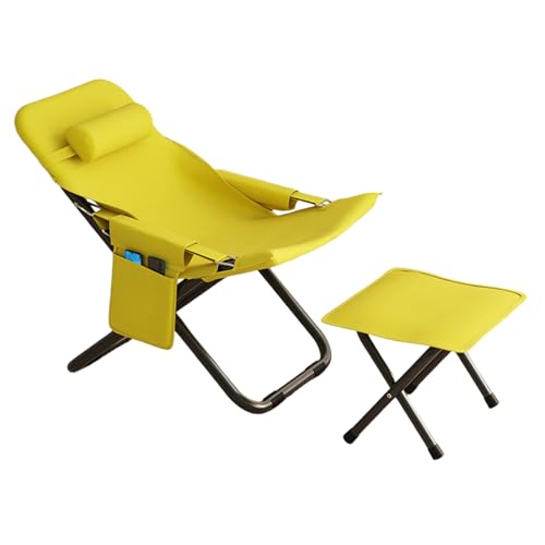 GXYHJVMFPSC Fauler Stuhl mit Fuß stütze im Freien Klappstuhl 3-Fach verstellbar Computer Balkon Lounge Stuhl atmungsaktiv und komfortabel Mittagessen Büro einfach zu speichern-Yellow GXYHJVMFPSC Fauler Stuhl mit Fuß stütze im Freien Klappstuhl 3-Fach verstellbar Computer Balkon Lounge Stuhl atmungsaktiv und komfortabel Mittagessen Büro einfach zu speichern-Yellow von GXYHJVMFPSC