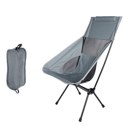 GXYHJVMFPSC Großer tragbarer Klappstuhl für den Außenbereich, kann zum Angeln, Skizzieren und Picknicken verwendet Werden, bequemes und atmungsaktives Netzgewebe mit Rückenlehne-Gray von GXYHJVMFPSC