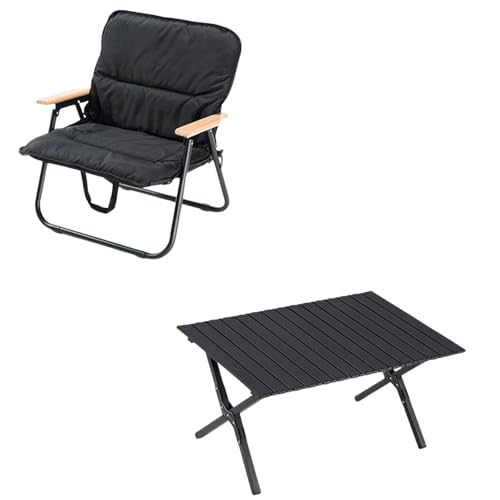 GXYHJVMFPSC Holzgriff mit Kissen Klappstuhl Eierrolle Tisch und Stuhl Set Camping Outdoor Strand Boarding-2 Chairs 1 Table GXYHJVMFPSC Holzgriff mit Kissen Klappstuhl Eierrolle Tisch und Stuhl Set Camping Outdoor Strand Boarding-2 Chairs 1 Table von GXYHJVMFPSC