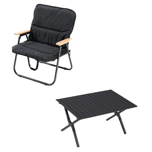 GXYHJVMFPSC Holzgriff mit Kissen Klappstuhl Eierrolle Tisch und Stuhl Set Camping Outdoor Strand Boarding-2 Large Chairs 1 Table GXYHJVMFPSC Holzgriff mit Kissen Klappstuhl Eierrolle Tisch und Stuhl Set Camping Outdoor Strand Boarding-2 Large Chairs 1 Table von GXYHJVMFPSC