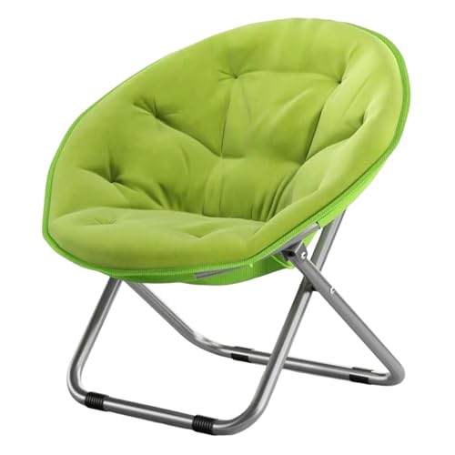 GXYHJVMFPSC Klappstuhl Faltbarer Moon Chair Lounge-Sessel Rund Lesesessel Gaming-Sessel Metallrahmen Chairs Für Jugendliche Und Erwachsene Für Drinnen Und Draußen-Fruit Green von GXYHJVMFPSC