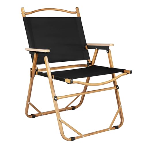 GXYHJVMFPSC Klappstuhl Für Den Außenbereich Einfach Zu Falten Oxford-Stoff Aluminiumlegierung Geeignet Für Outdoor-Reisen Camping Picknick Angeln Und Skizzieren-Medium Black von GXYHJVMFPSC