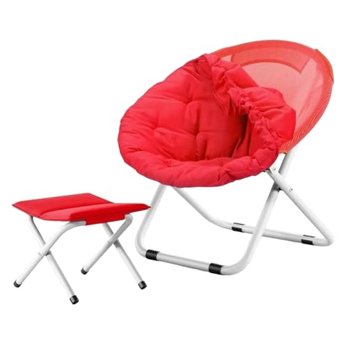 GXYHJVMFPSC Klappstuhl Mit Fußstütze Klappbarer Moon Chair Winter- Und Sommernutzung Abnehmbare Kissen Gaming-Stuhl Mit Metallrahmen Für Jugendliche Und Erwachsene Wohnzimmer Drinnen Und Draußen-Red GXYHJVMFPSC Klappstuhl Mit Fußstütze Klappbarer Moon Chair Winter- Und Sommernutzung Abnehmbare Kissen Gaming-Stuhl Mit Metallrahmen Für Jugendliche Und Erwachsene Wohnzimmer Drinnen Und Draußen-Red von GXYHJVMFPSC