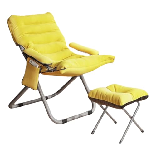 GXYHJVMFPSC Lazy Sofa Stuhl Verdickte Version mit Fuß stütze Lounge Stuhl Outdoor klappbar Computer Balkon Komfortable Mittagspause Büro Einfach zu verstauen-Yellow GXYHJVMFPSC Lazy Sofa Stuhl Verdickte Version mit Fuß stütze Lounge Stuhl Outdoor klappbar Computer Balkon Komfortable Mittagspause Büro Einfach zu verstauen-Yellow von GXYHJVMFPSC