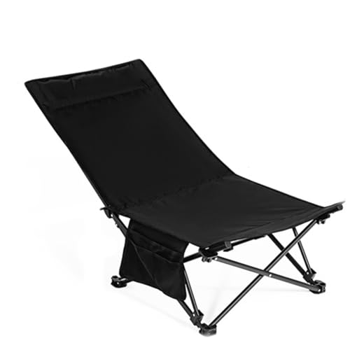 GXYHJVMFPSC Liegestuhl im Freien Klappstuhl Tragbares Angeln Camping Büro Mittagessen Pause Strand Balkon 3-Gang-Anpassung-Black von GXYHJVMFPSC