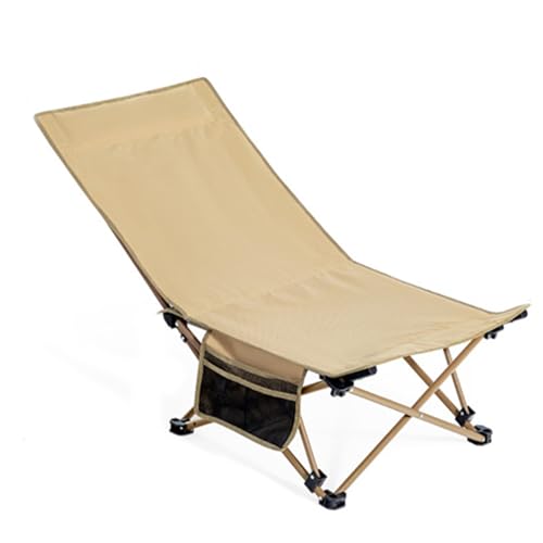 GXYHJVMFPSC Liegestuhl im Freien Klappstuhl Tragbares Angeln Camping Büro Mittagessen Pause Strand Balkon 3-Gang-Anpassung-Khaki von GXYHJVMFPSC