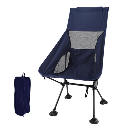 GXYHJVMFPSC Mondstuhl Tragbar Falten Aufbewahrungstasche Großes Fußpolster Geeignet Für Camping Und Wandern Im Freien-Navy Blue von GXYHJVMFPSC