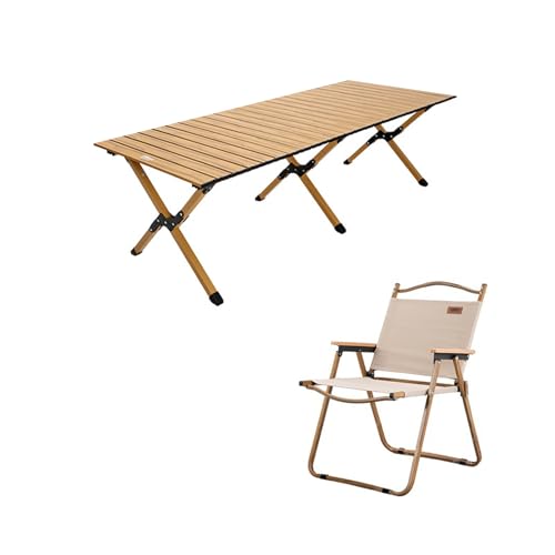 GXYHJVMFPSC Origineller Klappstuhl In Holzfarbe 150CM Eierrollen-Klapptisch Tragbares Outdoor-Camping-Reise-Strandpicknick 1 Tisch 6 Stühle GXYHJVMFPSC Origineller Klappstuhl In Holzfarbe 150CM Eierrollen-Klapptisch Tragbares Outdoor-Camping-Reise-Strandpicknick 1 Tisch 6 Stühle von GXYHJVMFPSC