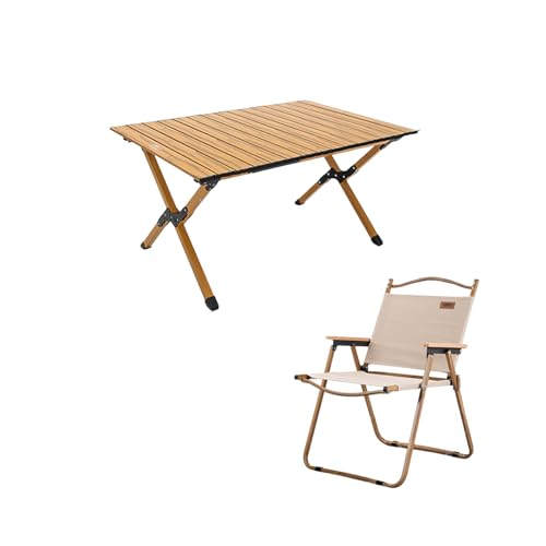 GXYHJVMFPSC Outdoor-Klappstuhl mit Höhe Erhöhung Klapptisch mit Frühlingsrolle Outdoor Camping Reise Strand Picknick EIN Tisch mit 2 Stühlen-Wood Color GXYHJVMFPSC Outdoor-Klappstuhl mit Höhe Erhöhung Klapptisch mit Frühlingsrolle Outdoor Camping Reise Strand Picknick EIN Tisch mit 2 Stühlen-Wood Color von GXYHJVMFPSC