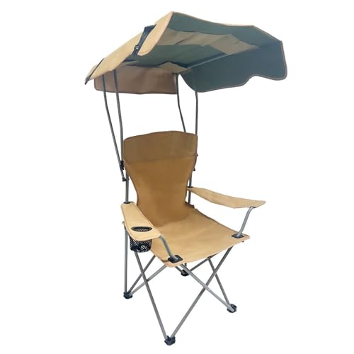 GXYHJVMFPSC Outdoor Sonnenschirm tragbarer Klappstuhl mit Aufbewahrung Tasche Doppels chicht 600D Oxford Tuch Camping Reise Strand Picknick-Khaki von GXYHJVMFPSC