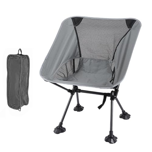 GXYHJVMFPSC Strandkörbe Tragbarer Klappbarer Mondstuhl Mit Aufbewahrungstasche Großem Fußpolsterstabilisator Und Kleiner Größe Für Outdoor-Camping-Wandern-Gray von GXYHJVMFPSC