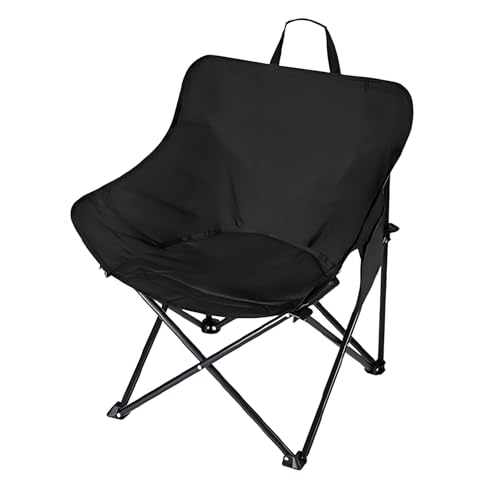 GXYHJVMFPSC Tragbarer Campingstuhl Zusammenklappbar Für Den Außenbereich Tragbarer Rucksackstuhl Ultraleicht Kompakt 120Kg Tragkraft Für Outdoor-Camping Reisen Strand Picknick Wandern-Black von GXYHJVMFPSC