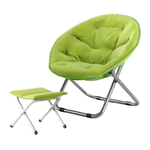 GXYHJVMFPSC Untertassenstuhl Klapphocker Mit Fußstütze Runder Stuhl Fürs Schlafzimmer Gaming Im Wohnheim Klappbarer Bequemer Akzentsitz Für Kleine Räume Klappbarer Mondpilz-Stuhl Rund-Fruit Green von GXYHJVMFPSC