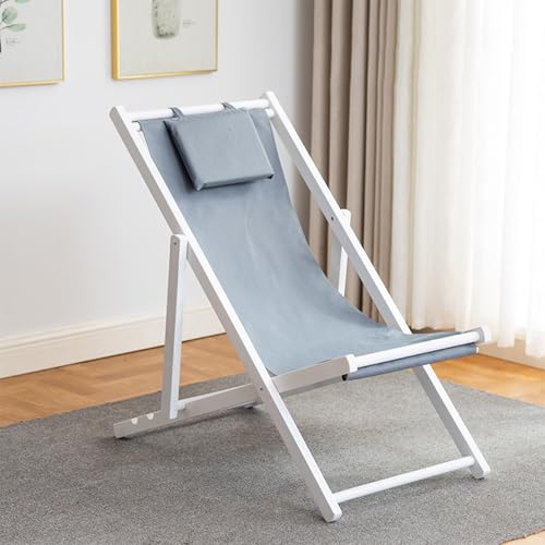 GXYHJVMFPSC Weißer Rahmen Outdoor Strandkorb Pool Lounge Stuhl Massivholz Klappstuhl Mittagspause Balkon Leinwand Stuhl-Grey||with Pillow GXYHJVMFPSC Weißer Rahmen Outdoor Strandkorb Pool Lounge Stuhl Massivholz Klappstuhl Mittagspause Balkon Leinwand Stuhl-Grey||with Pillow von GXYHJVMFPSC