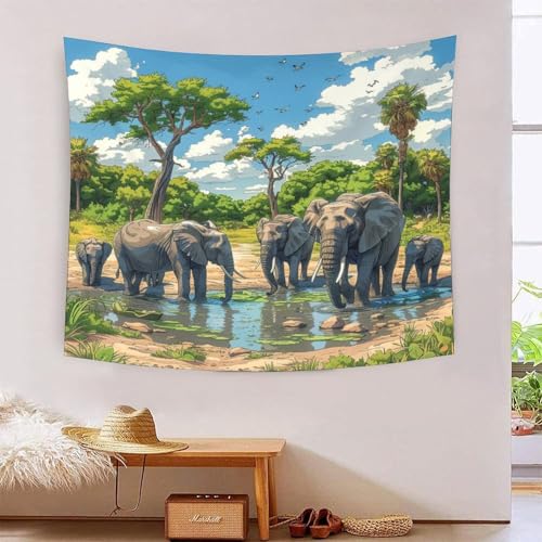 GXYUAOIEF 3D Druck Elefant Wandteppiche Poster Ornament Wandbehang Wandteppich Wanddeko Wandbehang Für Wohnzimmer Schlafzimmer Tapisseries 180cmx230cm von GXYUAOIEF