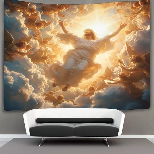 GXYUAOIEF Mythical Jesus 3D-Druck Wandteppich Poster Ornament Wandkunst Tapestry Zubehör Raumteiler Wandteppich für Schlafzimmer, Wohnzimmer, Schlafsaal Und Schlafzimmer 180cmx230cm von GXYUAOIEF