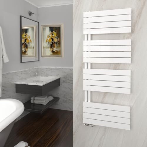 GY Bath Badheizkörper 1540x600mm, Weiß Handtuchhalter Heizkörper Flach, Handtuchheizkörper Seitenanschluss Handtuchwärmer Handtuchtrockner 690W von GY Bath