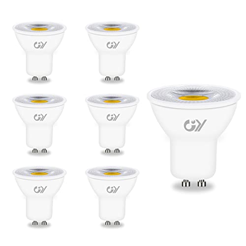 GY GU10 LED Kaltweiss Lampe,8W 6500K 600 Lumen Kaltweiß Glühbirnen,Ersetzt 80W Halogen Leuchtmittel,38° Abstrahlwinkel Spot Strahler,Nicht Dimmbar Reflektor Lampen,6 stück[Energieklasse E] von GY