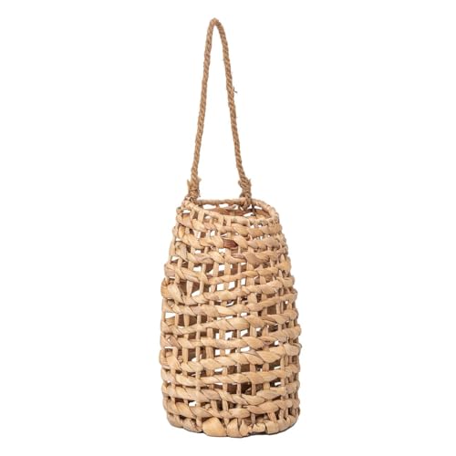 GYASVWU Handgewebte Wasserhyazinthe Gras Rattan Hängekorb Wandkorb mit Griff für Home Balkon Garten Farm Dekoration von GYASVWU