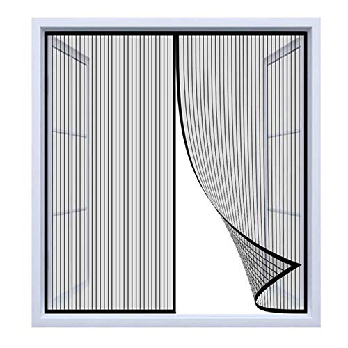 Magnet Fliegengitter Fenster Innen, Schwarz Anti-Moskito Fliegenvorhang, Ohne Bohren, Dachfenster Schiebefenster - 100cm(Breite) x 110cm(Höhe) von GYCQRS