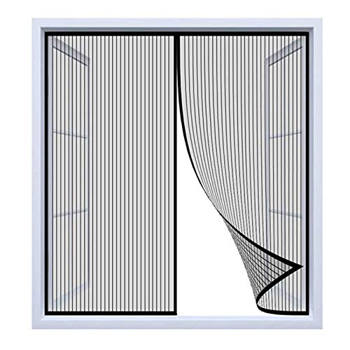 Magnet Fliegengitter Fenster Innen, Schwarz Anti-Moskito Fliegenvorhang, Ohne Bohren, Dachfenster Schiebefenster - 100cm(Breite) x 120cm(Höhe) von GYCQRS