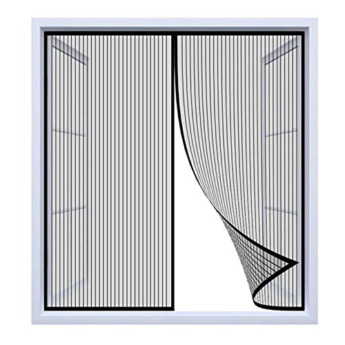 Magnet Fliegengitter Fenster Innen, Schwarz Anti-Moskito Fliegenvorhang, Ohne Bohren, Dachfenster Schiebefenster - 185cm(Breite) x 260cm(Höhe) von GYCQRS