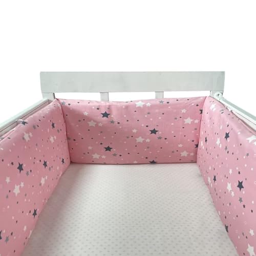 GYCS Babybett Umrandungen Baby Bettumrandung Baby Nestchen Bettumrandung Bettschlange Baumwolle 30x200 cm Babybettschutzumrandung für Kinderbetten Kantenschutz,A26,200×30cm von GYCS