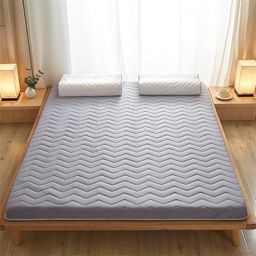 GYCS Japanische Futon Matratze, Bequem Dick, Faltbare Matratze, Aufrollbare Matratze, Tatami-Matte, Dicke, Zusammenklappbare Isomatte, Anwendbar Für Schlafzimmer/Wohnzimmer,Grau,90x190cm von GYCS