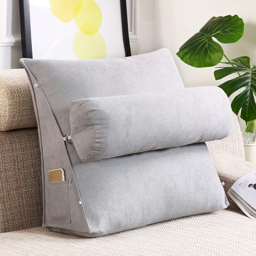 GYCS Keilkissen Dreieckiges Lesekissen Kissen Mit Verstellbarer Nacken,Keilkissen Sofa,Rückenstütze Rückenlehnenkissen Für Sofa Bett, Kopfteil Lendenwirbelstütze Kissen,Silver Gray,60 * 50 * 20cm GYCS Keilkissen Dreieckiges Lesekissen Kissen Mit Verstellbarer Nacken,Keilkissen Sofa,Rückenstütze Rückenlehnenkissen Für Sofa Bett, Kopfteil Lendenwirbelstütze Kissen,Silver Gray,60 * 50 * 20cm von GYCS