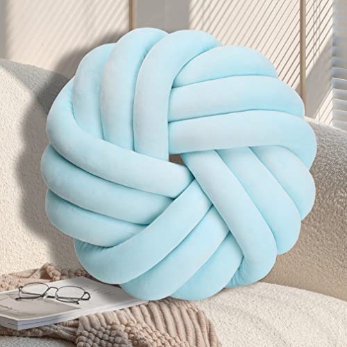 GYCS Knot Cushion, Soft Plush Cushion, Knotted Cushion, Decorative Cushion for Sofa, Bed, Decorative, Knot Cushion, Throw Cushion for Home Decoration, Bedroom, Couch,Light Blue,30cm von GYCS