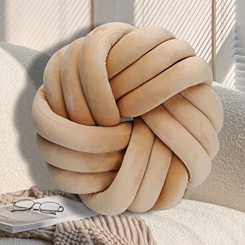 GYCS Knot Cushion, Soft Plush Cushion, Knotted Cushion, Decorative Cushion for Sofa, Bed, Decorative, Knot Cushion, Throw Cushion for Home Decoration, Bedroom, Couch,Light Khaki,30cm von GYCS