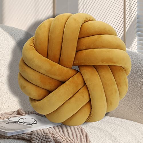 GYCS Knot Cushion, Soft Plush Cushion, Knotted Cushion, Decorative Cushion for Sofa, Bed, Decorative, Knot Cushion, Throw Cushion for Home Decoration, Bedroom, Couch,Schokolade,30cm von GYCS