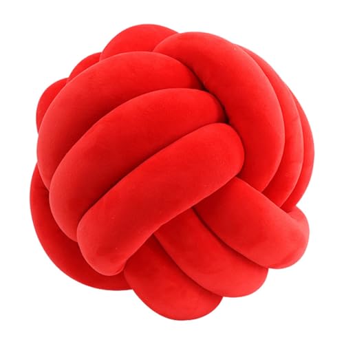 GYCS Knotenkissen, Rundes Ballkissen, Knotenballkissen,Zimmer Deko Aesthetic,Dopamine Decor,Heimdekoration, Handgefertigt, Geknotet, Wurfkissen Für Couch, Bett, Auto, Büro,Rot,22cm GYCS Knotenkissen, Rundes Ballkissen, Knotenballkissen,Zimmer Deko Aesthetic,Dopamine Decor,Heimdekoration, Handgefertigt, Geknotet, Wurfkissen Für Couch, Bett, Auto, Büro,Rot,22cm von GYCS