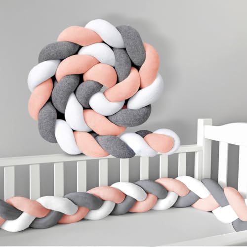 GYCS Kuschelschlange,Kopfschutz Für Wickeltisch,Bettschutz in Vielen Farben Und Größen, 100% Baumwolle, Oeko-Tex 100 Für Kind Schlafzimmer Sofa Bett Boden,A02,450cm von GYCS