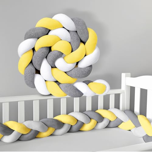 GYCS Kuschelschlange,Kopfschutz Für Wickeltisch,Bettschutz in Vielen Farben Und Größen, 100% Baumwolle, Oeko-Tex 100 Für Kind Schlafzimmer Sofa Bett Boden,A06,400cm von GYCS