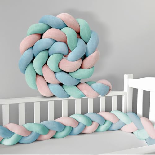 GYCS Kuschelschlange,Kopfschutz Für Wickeltisch,Bettschutz in Vielen Farben Und Größen, 100% Baumwolle, Oeko-Tex 100 Für Kind Schlafzimmer Sofa Bett Boden,A22,150cm von GYCS