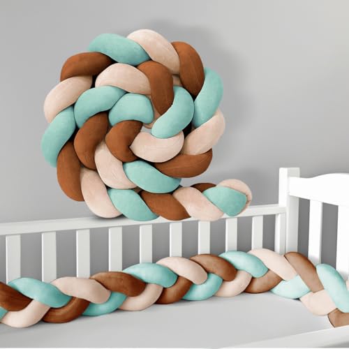 GYCS Kuschelschlange,Kopfschutz Für Wickeltisch,Bettschutz in Vielen Farben Und Größen, 100% Baumwolle, Oeko-Tex 100 Für Kind Schlafzimmer Sofa Bett Boden,A26,200cm von GYCS
