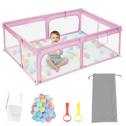 GYCS Laufstall Baby, Laufgitter Baby, Zaun, Kleiner Laufstall Für Kinder, Mit Reißverschlusstür, Laufgitter Mit Atmungsaktivem Netz An Vier Seiten Und Saugnäpfen,Rosa,120x120x60CM GYCS Laufstall Baby, Laufgitter Baby, Zaun, Kleiner Laufstall Für Kinder, Mit Reißverschlusstür, Laufgitter Mit Atmungsaktivem Netz An Vier Seiten Und Saugnäpfen,Rosa,120x120x60CM von GYCS
