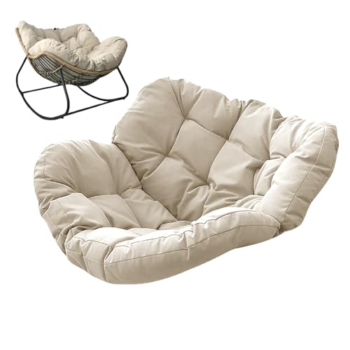 GYCS Rocking Chair, Outdoor Cushion, Waterproof, Rattan Living Room 10 cm Thick Comfortable Rocking Chair Cushion Outdoor Indoor Papasan Chair Cushion Cushion Double,Offwhite,110 x 115cm von GYCS