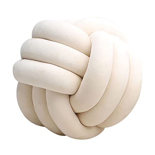 GYCS Weiche Knoten Ball Kissen Knoten Kissen knotenkissen Bett Gefüllte Kissen Wohnkultur Kissen Ball Plüsch Bett deko Werfen gut gut abgedichtet-Padded,Beige,22cm von GYCS