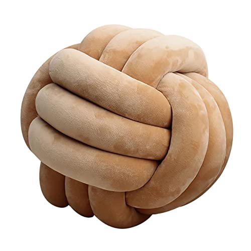 GYCS Weiche Knoten Ball Kissen Knoten Kissen knotenkissen Bett Gefüllte Kissen Wohnkultur Kissen Ball Plüsch Bett deko Werfen gut gut abgedichtet-Padded,Camel,22cm von GYCS